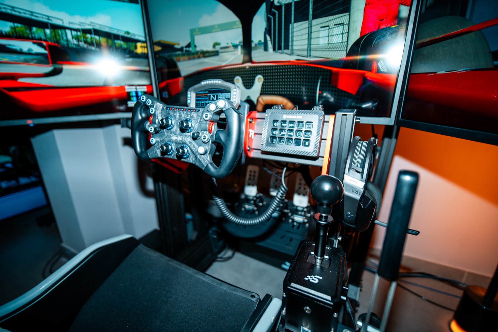 Racing simulator rental setup for event in Deerfield Beach, Florida