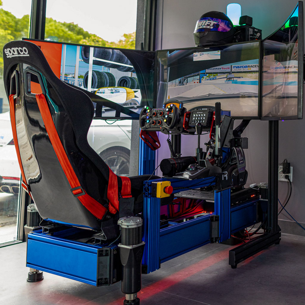 Racing simulator rental setup for event in Miami Beach, Florida