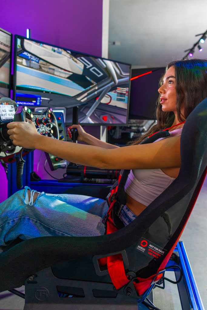 Racing simulator rental setup for event in Tamarac, Florida