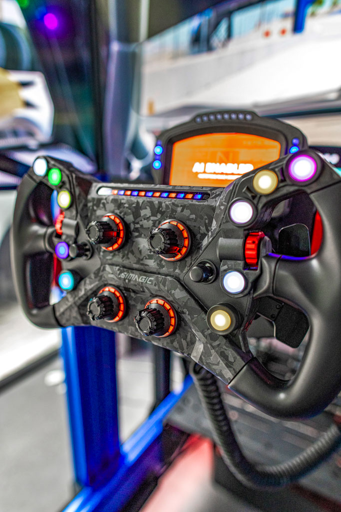 Racing simulator rental setup for event in Wellington, Florida